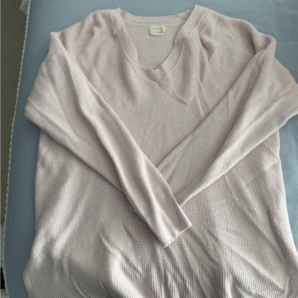 Women's Pink V-Neck Sweater